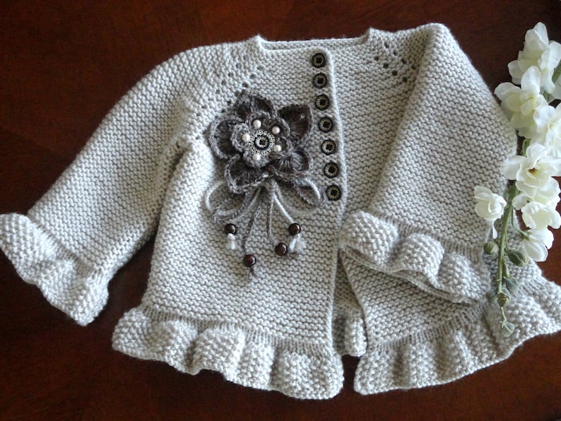 Knitting PATTERN Baby Jacket Baby Cardigan Garter Stitch Knit Etsy España
