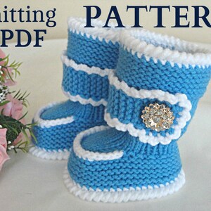 Knitting PATTERN Baby Booties Baby Shoes Baby Boots Pattern Knit Baby Boy Baby Girl Shoes Pattern Infant Knitting Baby Uggs Baby Boots PDF image 3