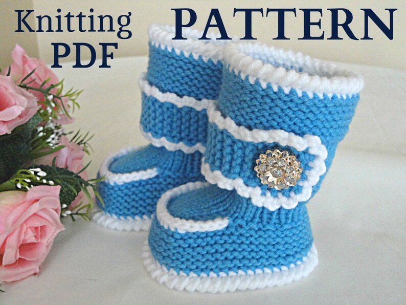 Knitting PATTERN Baby Booties Baby Shoes Baby Boots Pattern Knit Baby Boy Baby Girl Shoes Pattern Infant Knitting Baby Uggs Baby Boots PDF image 3