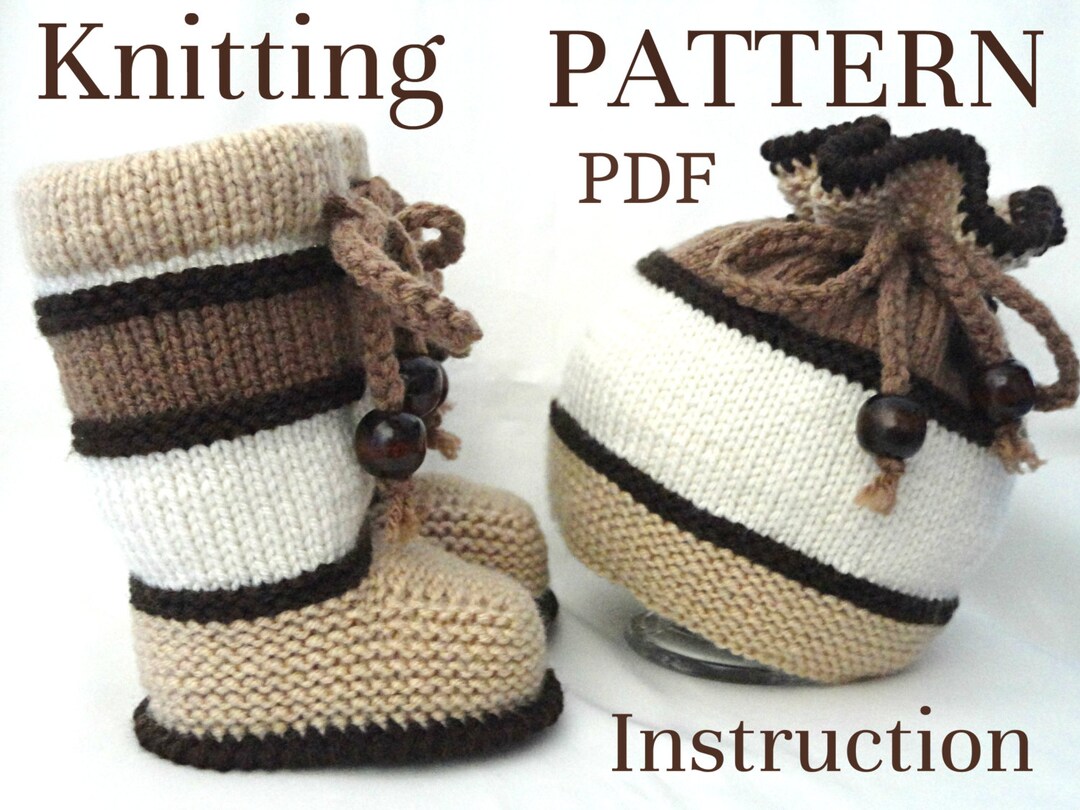 Knitting PATTERN Baby Set Knitted Baby Hat Baby Booties Baby - Etsy