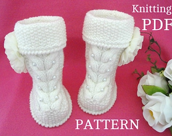 Knitting Pattern Baby Booties Baby Shoes Baby Uggs Knit Baby Girl Baby Boy Newborn Pattern Knitted Baby Clothes Babies Infant Booty ( PDF )