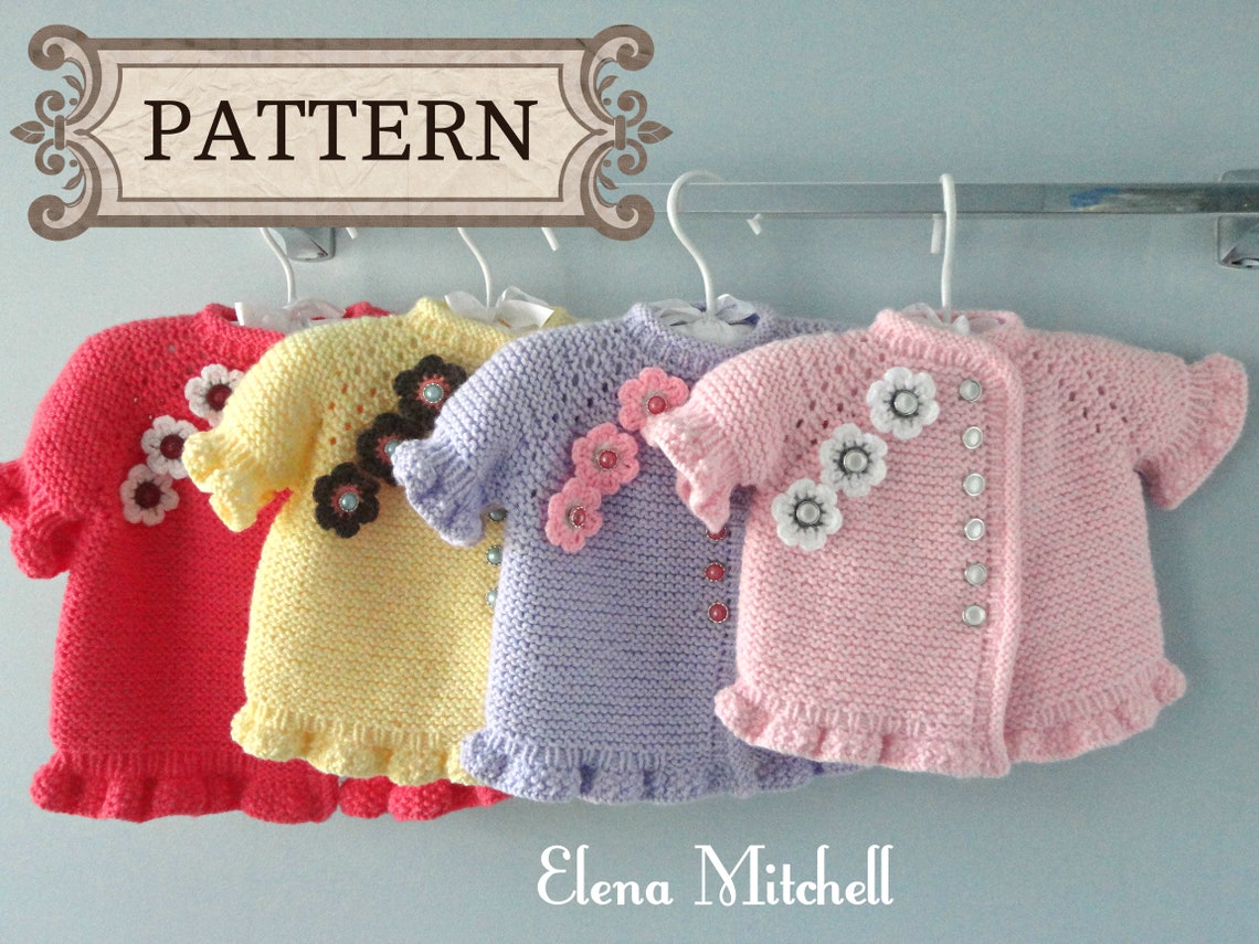 Knitting PATTERN Baby Jacket Knitted Baby Sweater Baby Girl Etsy