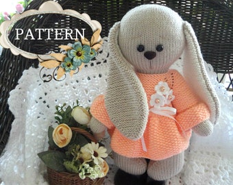 PATRÓN Tejer Conejito Conejo Juguete Animal Patrón Conejito Tejido Patrón Muñeca Tejida Amigurumi Juguetes Bebé Patrón Niños PDF ( Inglés )
