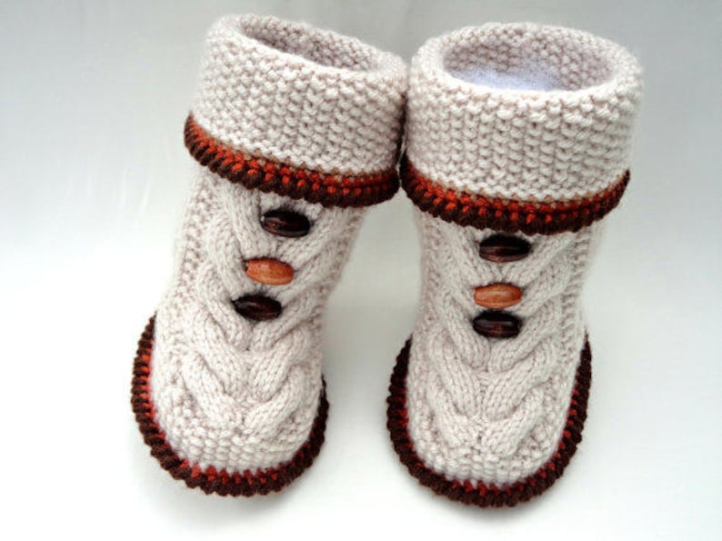 Knitting PATTERN Baby Booties Baby Shoes Knitted Baby Uggs Etsy