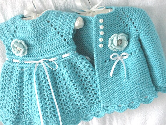 Baby dress sales with cardigan