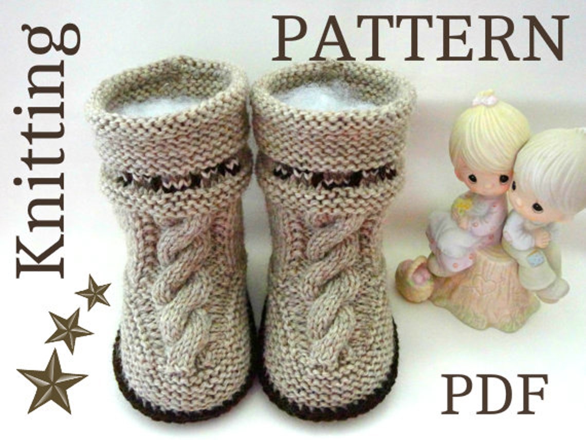 Knitting PATTERN Baby Uggs INSTRUCTION Pattern Baby Etsy