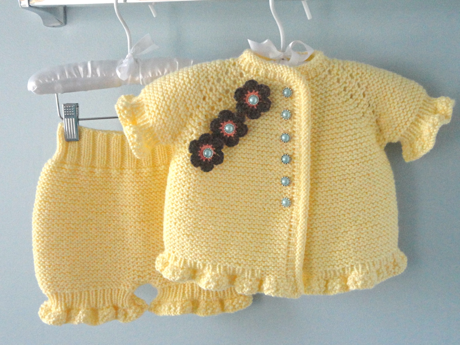 Knitting PATTERN Baby Girl Jacket Knitted Baby Bloomers Etsy