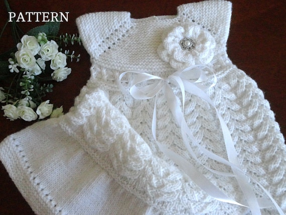 Knitting PATTERN Baby Dress Baptism Baby Girl Outfit Christening