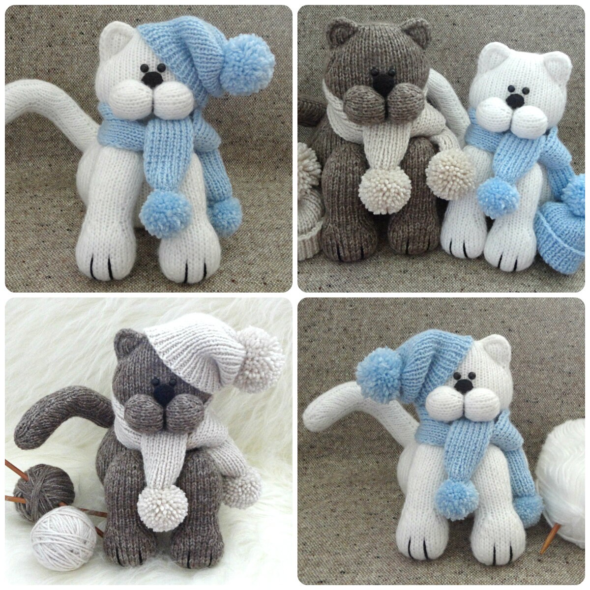 Knitting PATTERN Animal Knit Pattern Cat Toys Patterns Children Toy