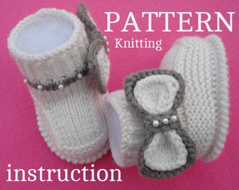 Knitting PATTERN Baby Shoes Knitted Baby Booties Baby Girl Shoes Knitted Baby Boots Pattern Baby Booty Patterns Baby Boots ( PDF file)
