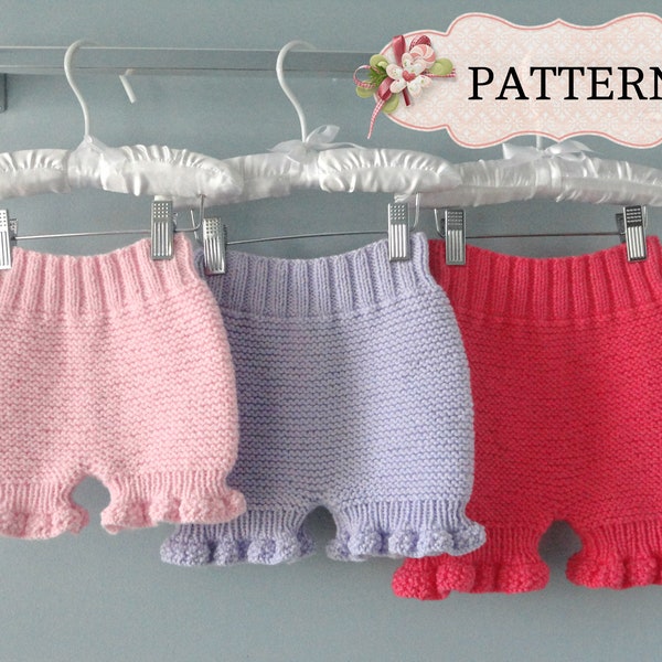 Knitting PATTERN Diaper Cover Knitted Baby Bloomers Baby Pants Pattern Baby Girl Pants Knitting Pattern Baby Clothes  PATTERN in English