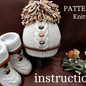 Knitting PATTERN Baby Set Knitting Patterns for Babies Baby Shoes Baby Booties Baby Hat Baby Beanie Newborn Knitted Baby Set Pattern PDF