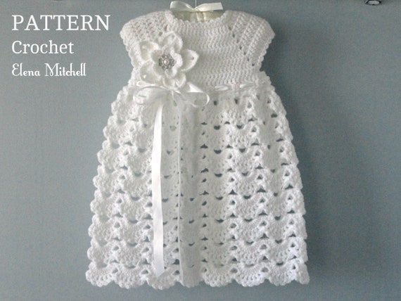 crochet baby christening dress