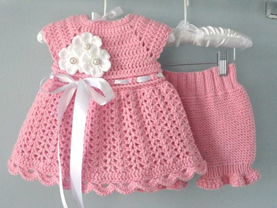 Crochet PATTERN Baby Dress Knitting PATTERN Baby Bloomers | Etsy