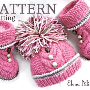 Knitting PATTERN for Babies Knitted Baby Set Baby Shoes Baby Beanie Baby Hat Pattern Baby Booties Baby Boy Baby Girl Pattern PDF file image 5