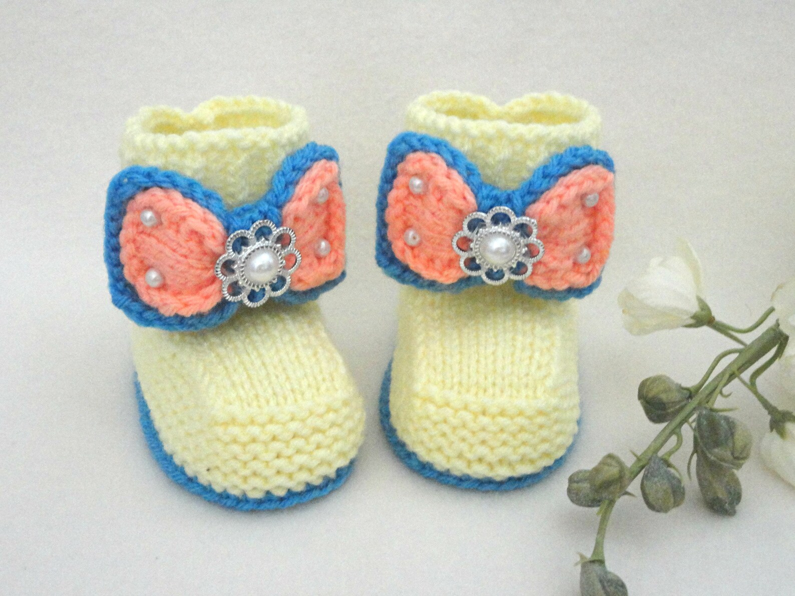 Knitting PATTERN Baby Shoes Knitted Baby Booties Baby Girl Shoes ...