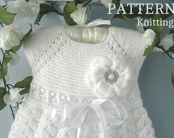 Modèle de tricot robe de bébé baptême bébé fille tenue baptême modèle de robe de bébé fleur tricotée modèle de robe de bébé tricoté en anglais