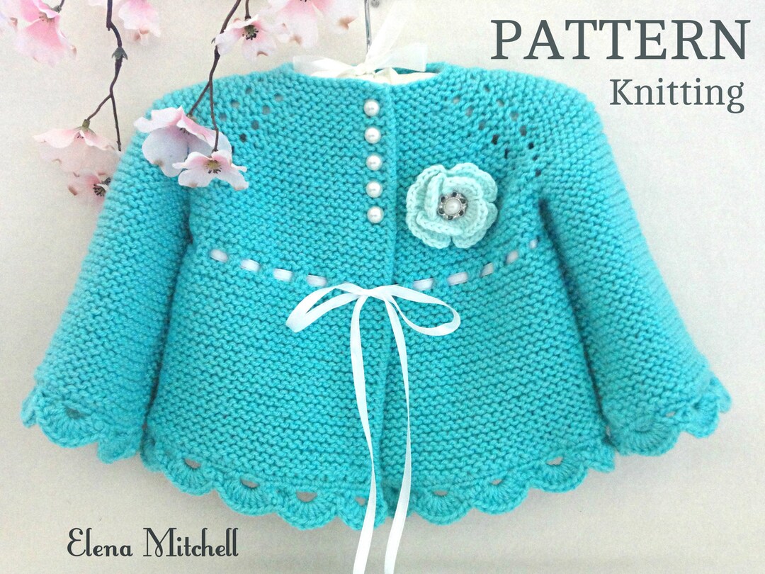Knitting PATTERN Baby Jacket Baby Cardigan Garter Stitch Knit Etsy