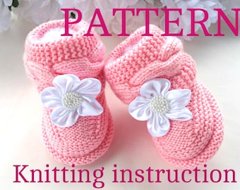 Knitting P A T T E R N Shoes Knitting Baby Booties Baby Shoes Knitted Baby Booties Knitting  Baby Booty Baby Uggs  Baby Boots ( PDF file )