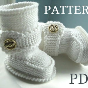 Knitting PATTERN Baby Booties Baby Shoes Baby Boots Pattern Knit Baby Boy Baby Girl Shoes Pattern Infant Knitting Baby Uggs Baby Boots PDF image 1