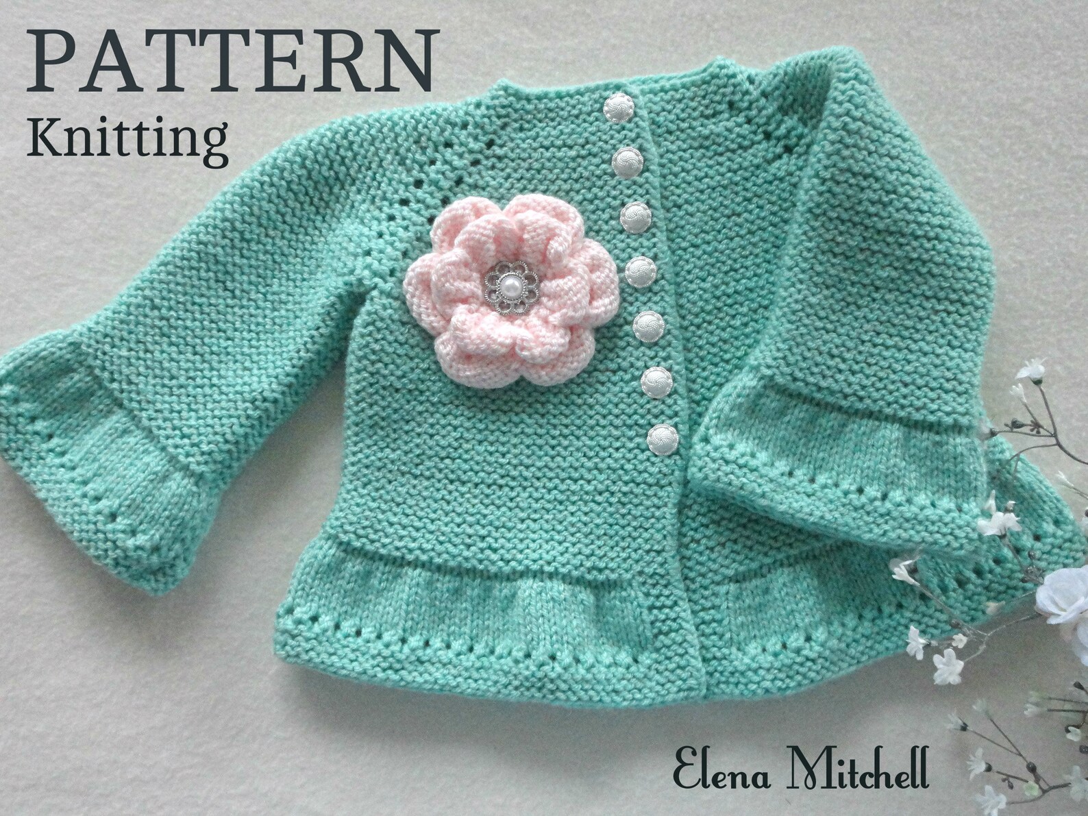 Knitting PATTERN Baby Jacket Baby Girl Cardigan Garter Stitch Etsy