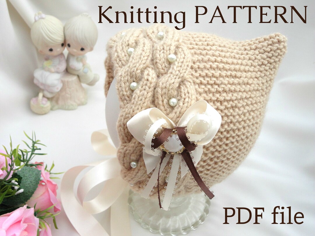 Knitting PATTERN Baby Bonnet Knitting INSTRUCTION Baby Hat Newborn ...