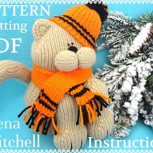Knitting PATTERN Animal Knit Pattern Cat Animal Patterns Children Toy Knitting Doll Pattern Amigurumi Cat Baby Kids Toys Pattern PDF file