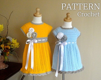 Crochet PATTERN Toddler Dress Pattern Crochet Girls Dress