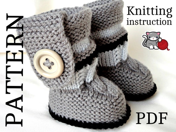 Knitting PATTERN Baby Booties PATTERN Knit Baby Shoes Baby Boy Baby Girl Pattern Knit Baby Pattern Infant Shoes Baby Uggs PDF File Only Etsy Canada
