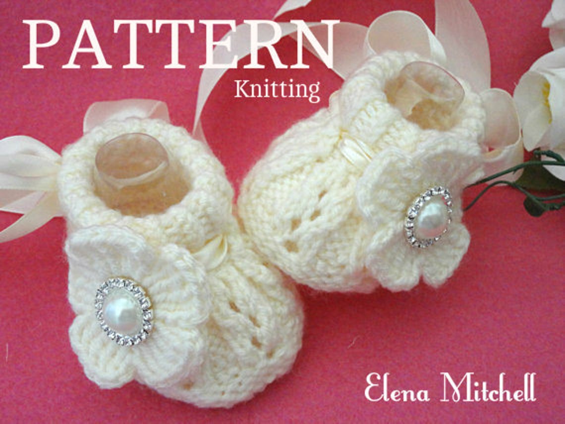 Knitting PATTERN Baby Shoes Knitted Baby Girl Shoes Knitting Etsy