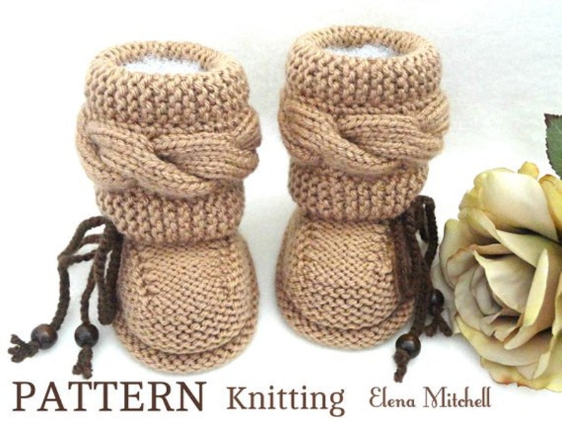 Knitting PATTERN Baby Booties Baby Hat Knitted Baby Shoes Knit Baby Beanie Baby Girl Baby Boy Knitted Baby Outfit PATTERN in English PDF image 5