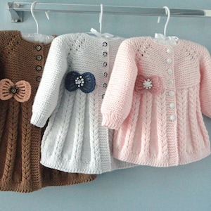 PATRÓN de punto Chaqueta de bebé Cárdigan de punto para bebé Chaqueta de punto con ochos para bebé Suéter de punto para bebé Conjunto de niña PATRÓN en inglés PDF