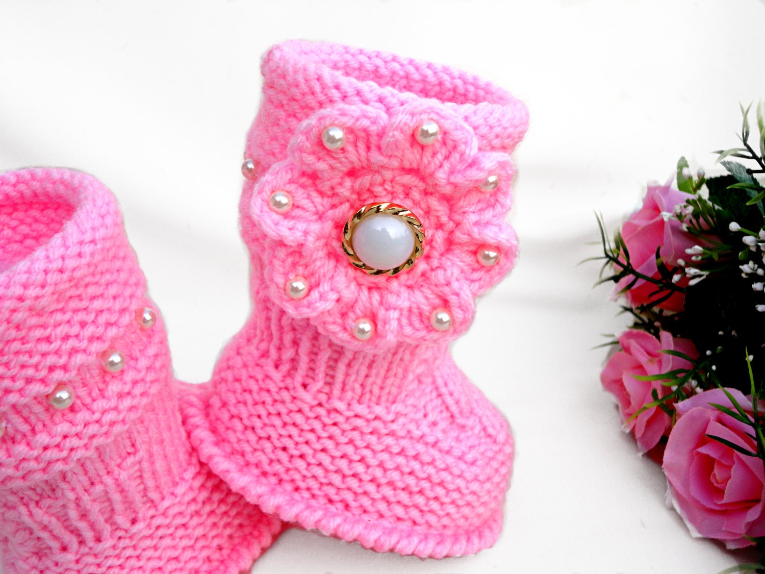 P A T T E R N Baby Booties Baby Girl Shoes Pattern Knitted Etsy