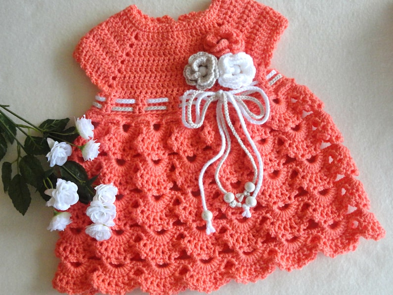 Crochet PATTERN Baby Dress Baptism Dress Pattern Crochet Christening Dress Newborn Outfit Baby Girl Clothes Crochet Baby Dress PATTERN PDF image 7