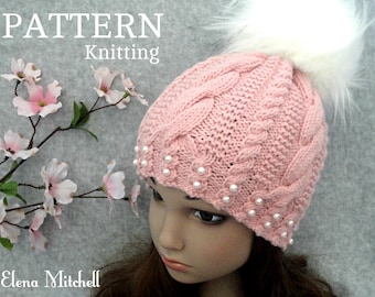 Knitting PATTERN Girls Beanie Women Hat Accessories Children Hat Knit Womens Hats Toddler Beanie Knitted Toddler Hat Girls Hats Knit Pattern