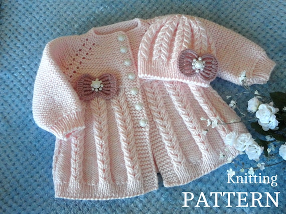 Knitting Pattern Baby Jacket Knitted Baby Cardigan Baby Hat Baby Beanie Pattern Knit Baby Sweater Baby Girl Outfit Pattern In English Pdf