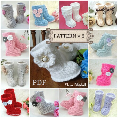 KNITTING PATTERN PDF Baby Girl Newborn Booties Cute Baby Etsy