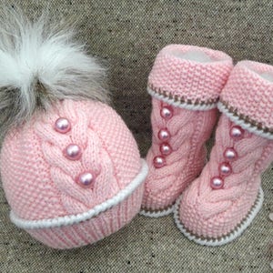 Knitting PATTERN for Babies Knitted Baby Set Baby Shoes Baby Beanie Baby Hat Pattern Baby Booties Baby Boy Baby Girl Pattern PDF file image 2