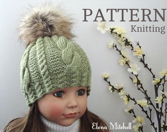 Knitting PATTERN Girls Beanie Women Hat Accessories Children Hat Knit Womens Hats Toddler Beanie Knitted Toddler Hat Girls Hats Knit Pattern