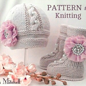 Knitting PATTERN Baby Set Infant Baby Hat Babies Baby Shoes Newborn Knitted Baby Hat Baby Booties Baby Boy Baby Girl Pattern PDF file image 8