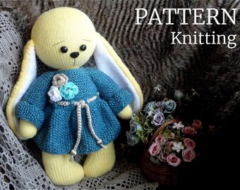 PATRÓN Tejer Conejito Conejo Juguete Animal Patrón Conejito Tejido Patrón Muñeca Tejida Amigurumi Juguetes Bebé Patrón Niños PDF ( Inglés )