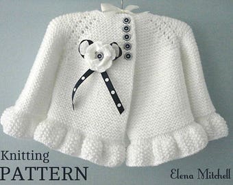 PATRÓN de tejer Chaqueta de bebé Cárdigan de bebé Patrón de punto de punto bobo Chaqueta de niña bebé Abrigo de niña recién nacida Cárdigan de punto Patrón de bebé