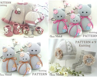 Knitting PATTERNS Discount in PDF ( 2 Baby Sets and Toys )