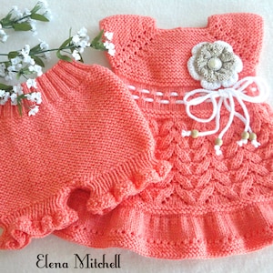 Patroon babyjurk breien Gebreide luierhoes Doopjurk Doopbabyjurk Baby bloeiers Gebreide babybroek PATROON in het Engels