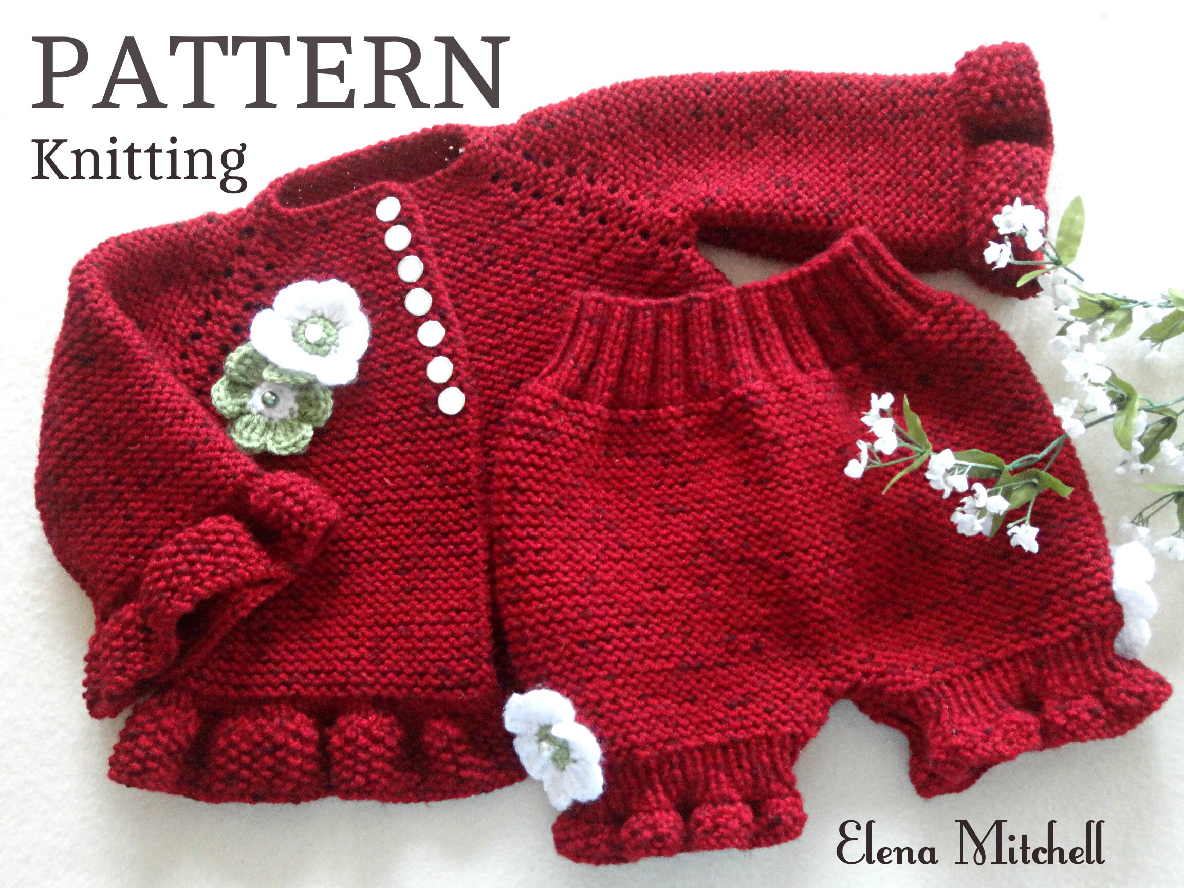 Knitting PATTERN Baby Jacket Baby Cardigan Garter Stitch Baby Etsy