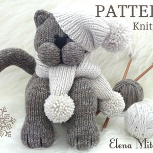 Knitting PATTERN Animal Knit Pattern Cat Animal Patterns Children Toy Knitting Doll Pattern Amigurumi Cat Baby Kids Toys Pattern PDF file