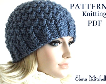 Knitting Pattern Hat Knit Beanie Pattern Women Hat Pattern Girls Beanie Knitted Beanie Pattern Womens Accessories Knit Hat Pattern PDF