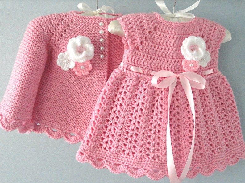 Knitting PATTERN Baby Jacket Crochet PATTERN Baby Dress Baby - Etsy