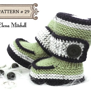 Knitting PATTERN Baby Booties Baby Shoes Knitted Baby Uggs Baby Boy Baby Girl Boots Newborn Infant Booties 0 18 months PATTERN PDF image 5
