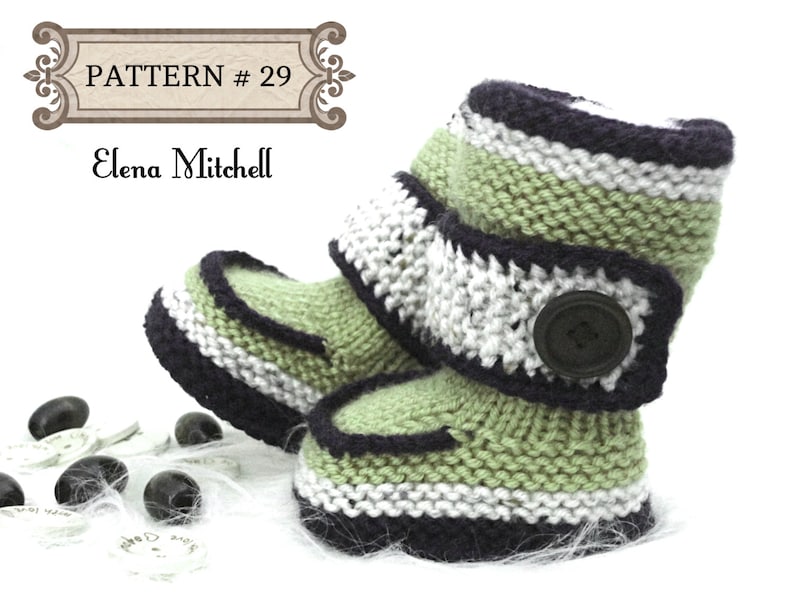 Knitting PATTERN Baby Booties Baby Shoes Knitted Baby Uggs Baby Boy Baby Girl Boots Newborn Infant Booties 0 18 months PATTERN PDF image 5